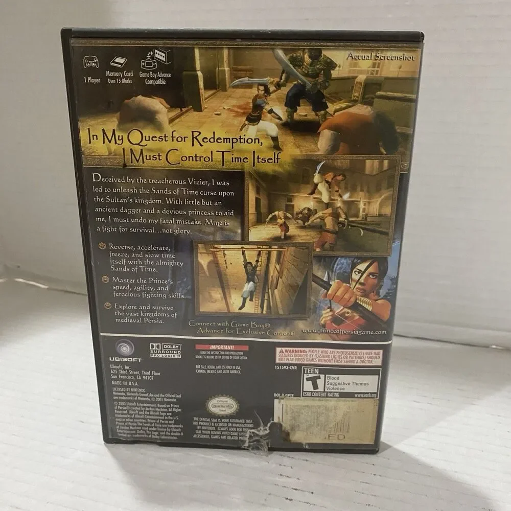 Prince of Persia The Sands of Time Nintendo GameCube No Manual Tested And Works